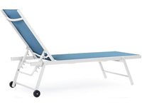 Habitat et Jardin Lettini Giardino Alluminio Textilene Blu Bianco Trapuntati Set 2