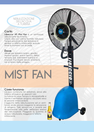 CFG Ventilatore Nebulizzatore Libeccio 49 Mist Fan 300 Watt Ev062 da Esterno