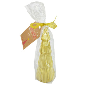 Candela di natale a forma di albero, colore oro