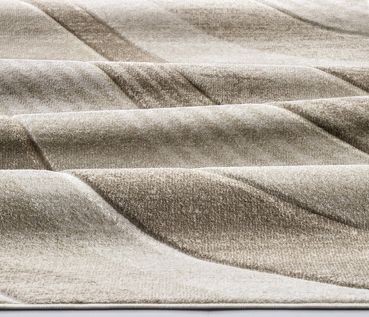 Tappeto FUNNY 87101 beige cm.120x170 pelo morbido motivo a onde moderno