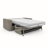 Cupido Divano letto con morbido schienale alto in tessuto impermeabile simil cotone T13 202 cm (mat. 140x197) tortora