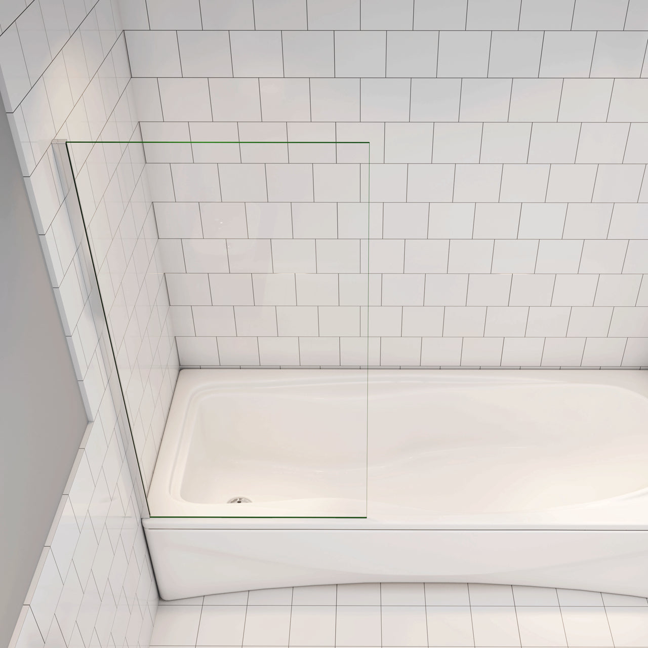 75x140 cm Sopravasca WALK IN Parete Fissa Doccia Per Vasca Pannello Singolo Vetro Temperato 6 mm Trasparente Anticalcare Cromato Lucido