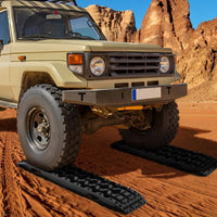 2 Tavole di recupero per fuoristrada, Piastre di trazione per liberare veicoli da neve sabbia 107x31x7cm Nero-Accessori per veicoli