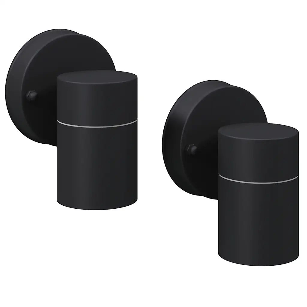 Lampada LED da Parete 2 pz Acciaio Inox Proiezione Basso 42416