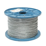 Cavo in acciaio zincato con rivestimento in PVC, 2 mm, 1x7 trefoli, carico massimo 95 kg, peso 4,4 kg, 500 m/rotolo