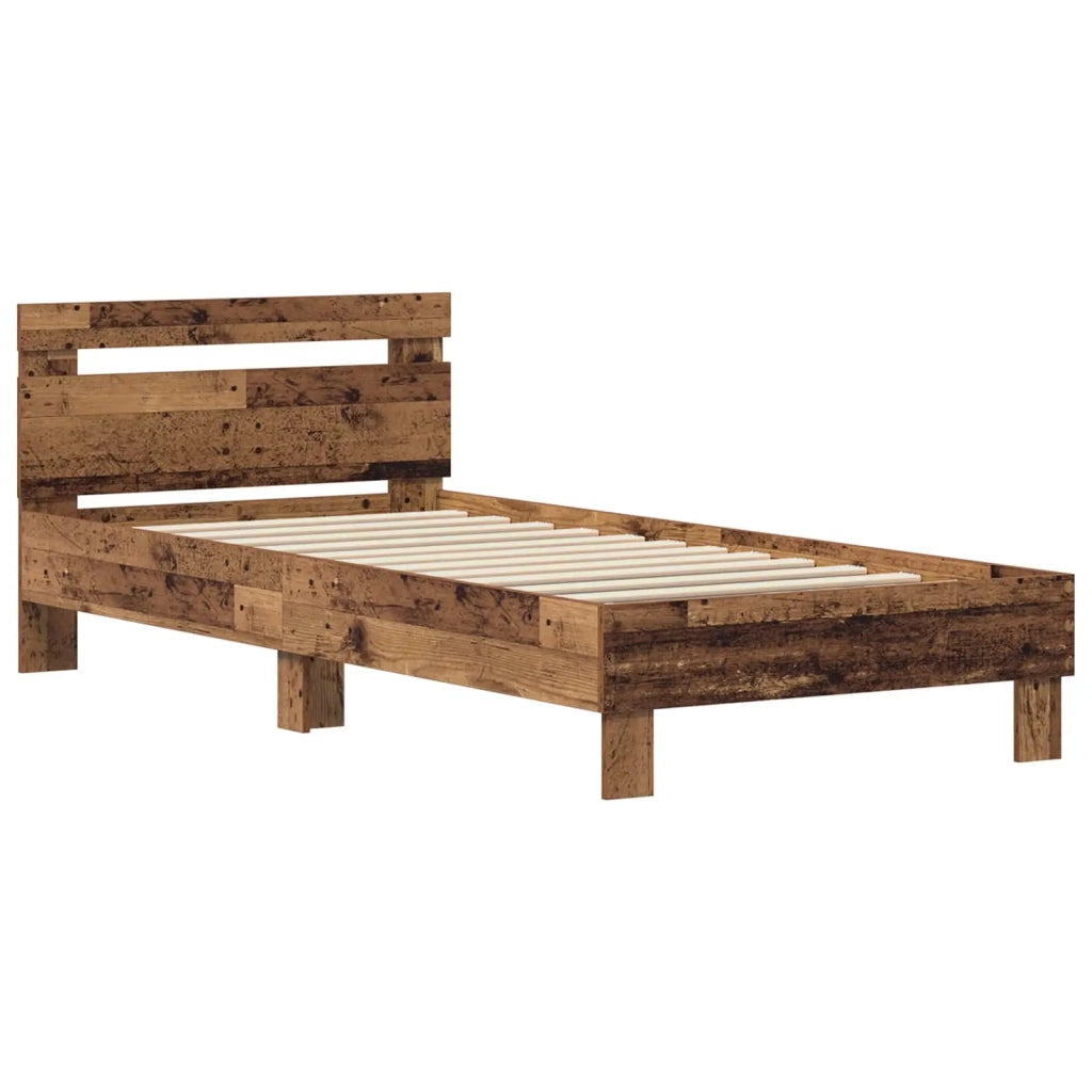 Struttura del letto con testiera Legno vecchio 98.5 x 200 cm