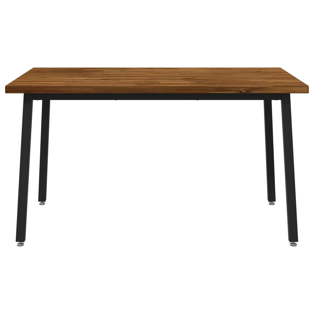 140 x 70 x 75 cm Legno di Acacia Massello Naturale e Nero 937602
