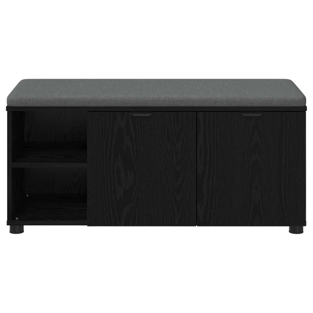 Panca per ingresso con cuscino Rovere Nero 100 x 38 x 46 cm