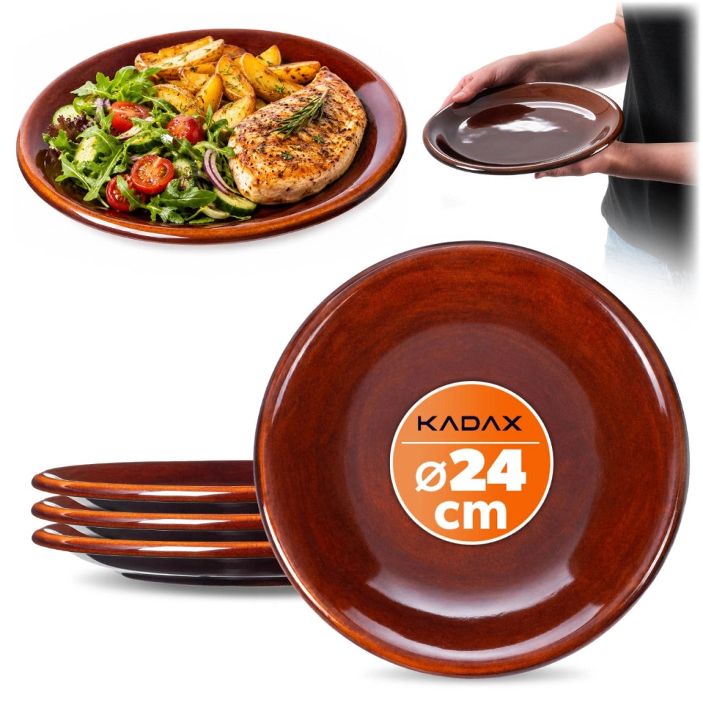Set di 4 piatti piani KADAX da 24 cm in ceramica.
