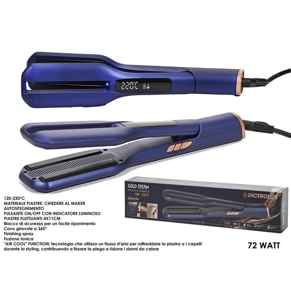 Trade Shop - Piastra Per Capelli In Ceramica 72w Display Digitale Tecnologia Ionica Funzione "air Cool" -