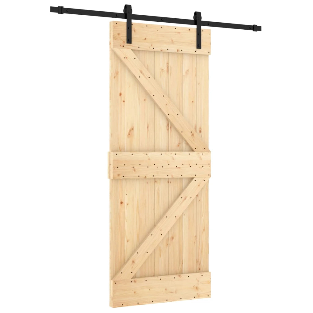 Porta scorrevole Naturale e Nero 85 x 210 cm 3444895