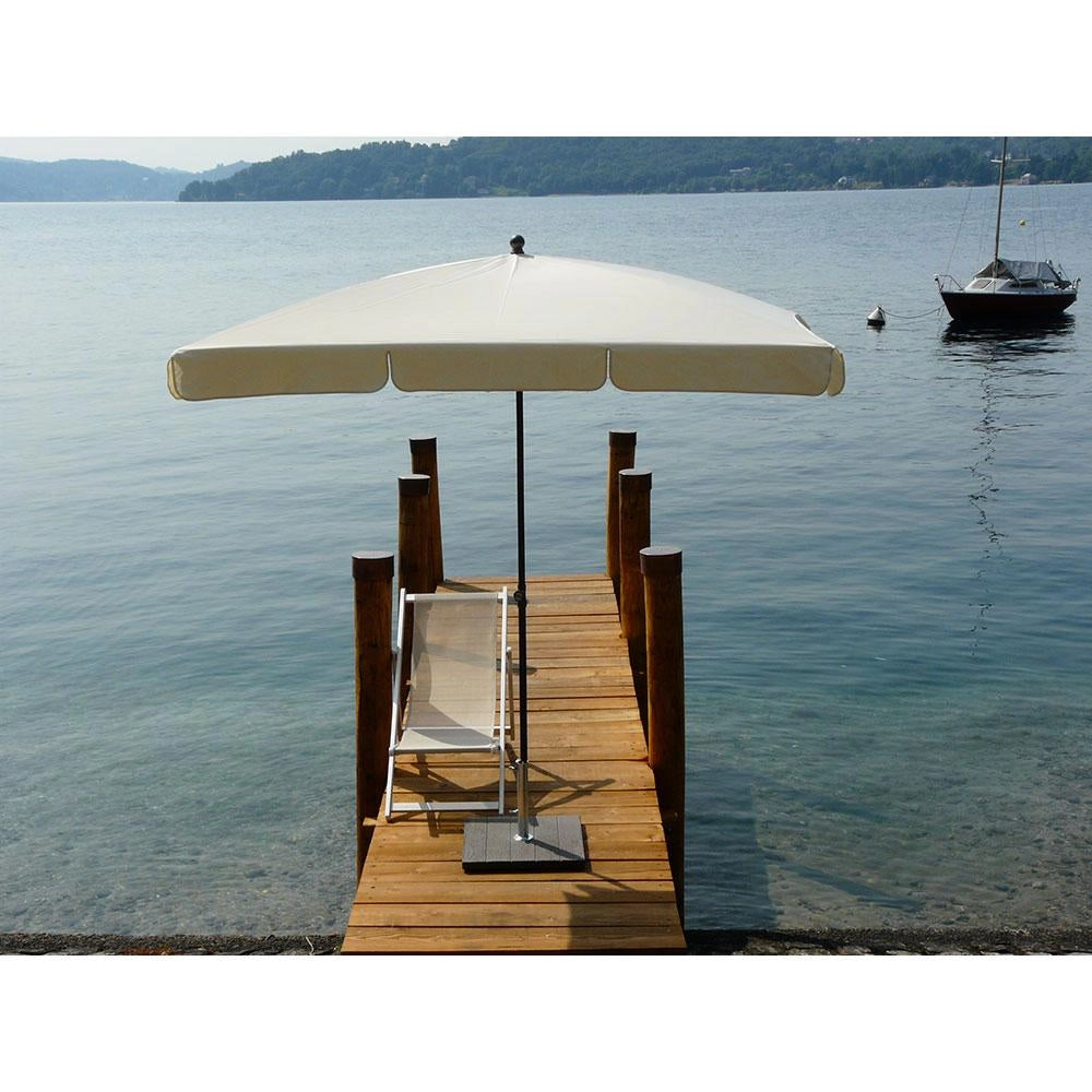 Ombrellone da Giardino 210x130 cm Palo Ø27 mm in Acciaio Maffei Novara Ecru