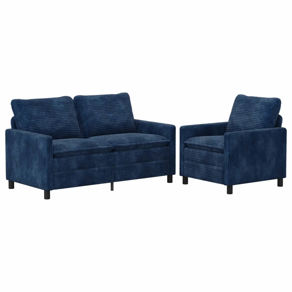 Set di divani 2 pcs Blu navy Poliestere