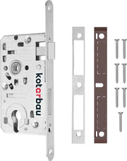 Slot per porta interna KOTARBAU Inserzione slot 72/55 mm DIN profilo cilindro slot controplacca acciaio verniciato top di gamma inox robusto argento