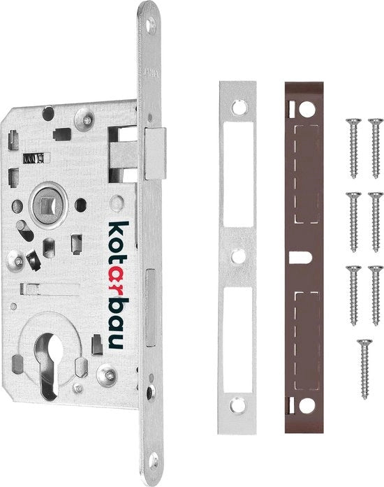Slot per porta interna KOTARBAU Inserzione slot 72/55 mm DIN profilo cilindro slot controplacca acciaio verniciato top di gamma inox robusto argento