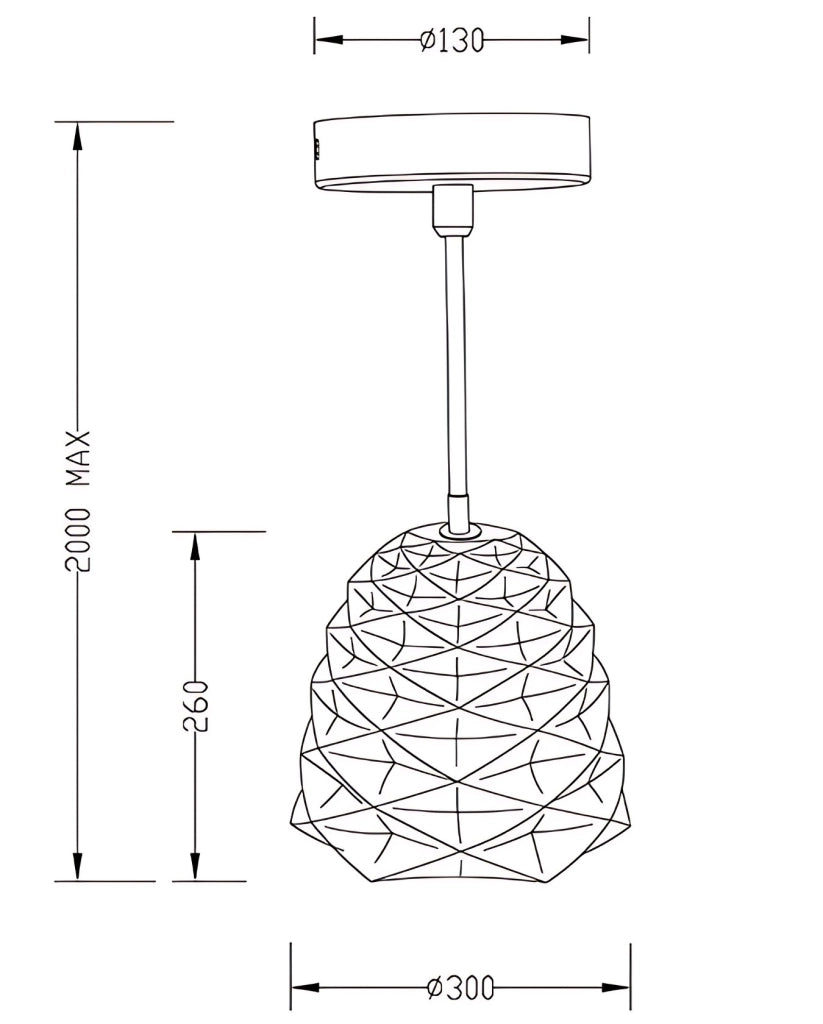 Duchessa Lampada a Sospensione in Metallo e Ceramica Bianca Ø300mm, attacco E27 40W, compatibile Smart Luce, Classe 1, Design Elegante