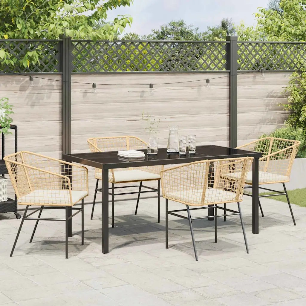Set da Pranzo per Giardino 5 pcs Marrone polyrattan 3380914
