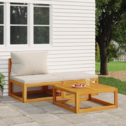 Salotto da Giardino-Set Mobili da Giardino 3pz con Cuscini Legno Massello di Acacia 991354