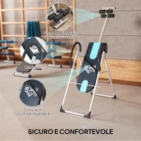 Panca a Inversione Gravitazionale Professionale Imbottita, Tavola di Inversione in Acciaio, 65x112-142x126cm