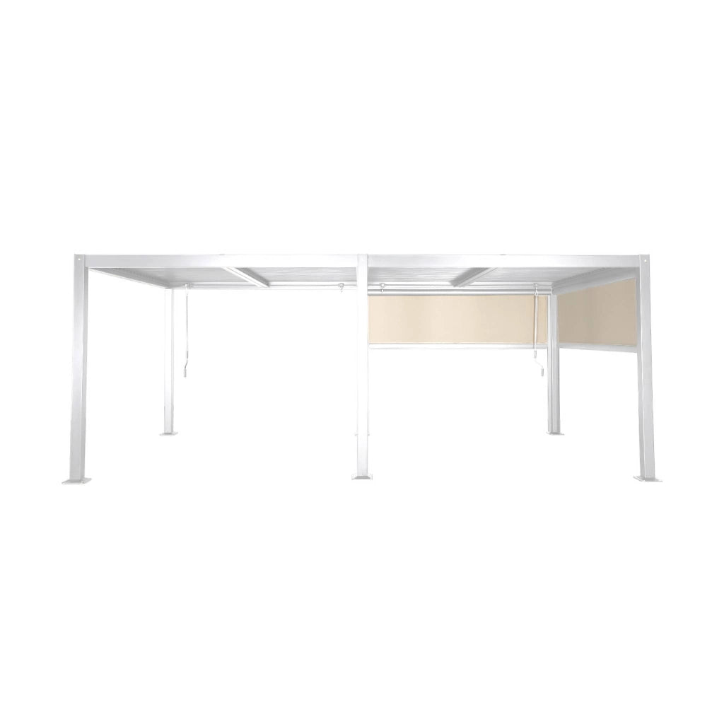 Pergola bioclimatica 3x6m + 2 tende 3m, bianco