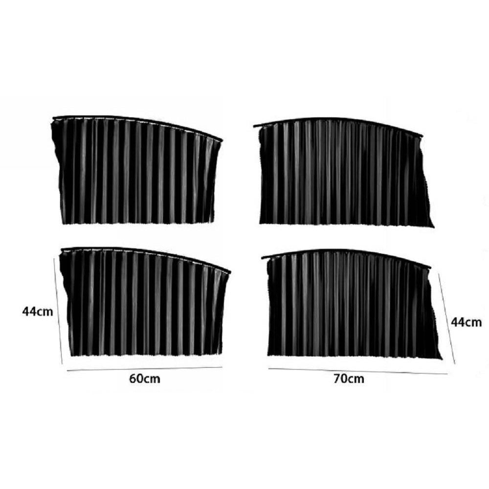 Trade Shop - Kit 4pz Tenda Tendina Parasole Proteggi Sole Raggi Uv Magnetica Auto Nera 70168 -