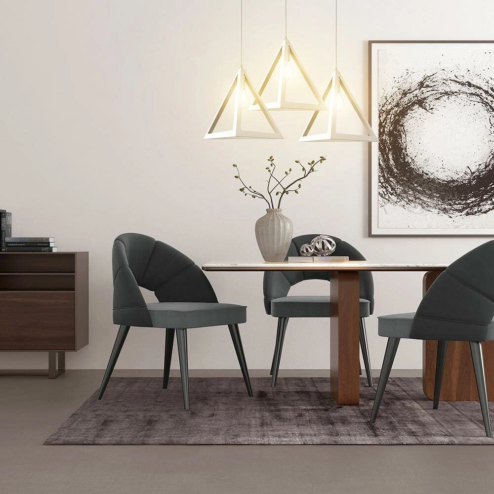 Lampadario Lampada Sospensione Piramide 30cm Design Moderno Paralume Bianco