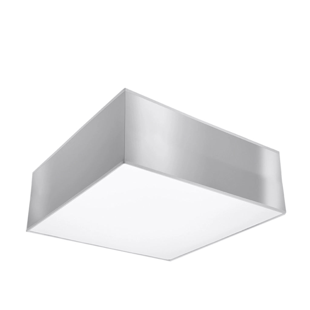 Lampada da soffitto HORUS in PVC grigio quadrato minimalista 1x15W LED E27 IP20