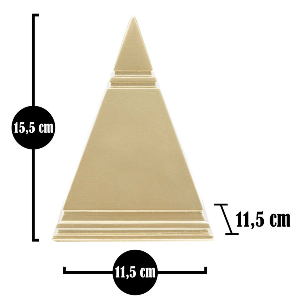 Scultura Piramide, Oro, Poliresina, 11,5x11,5x15,5 cm