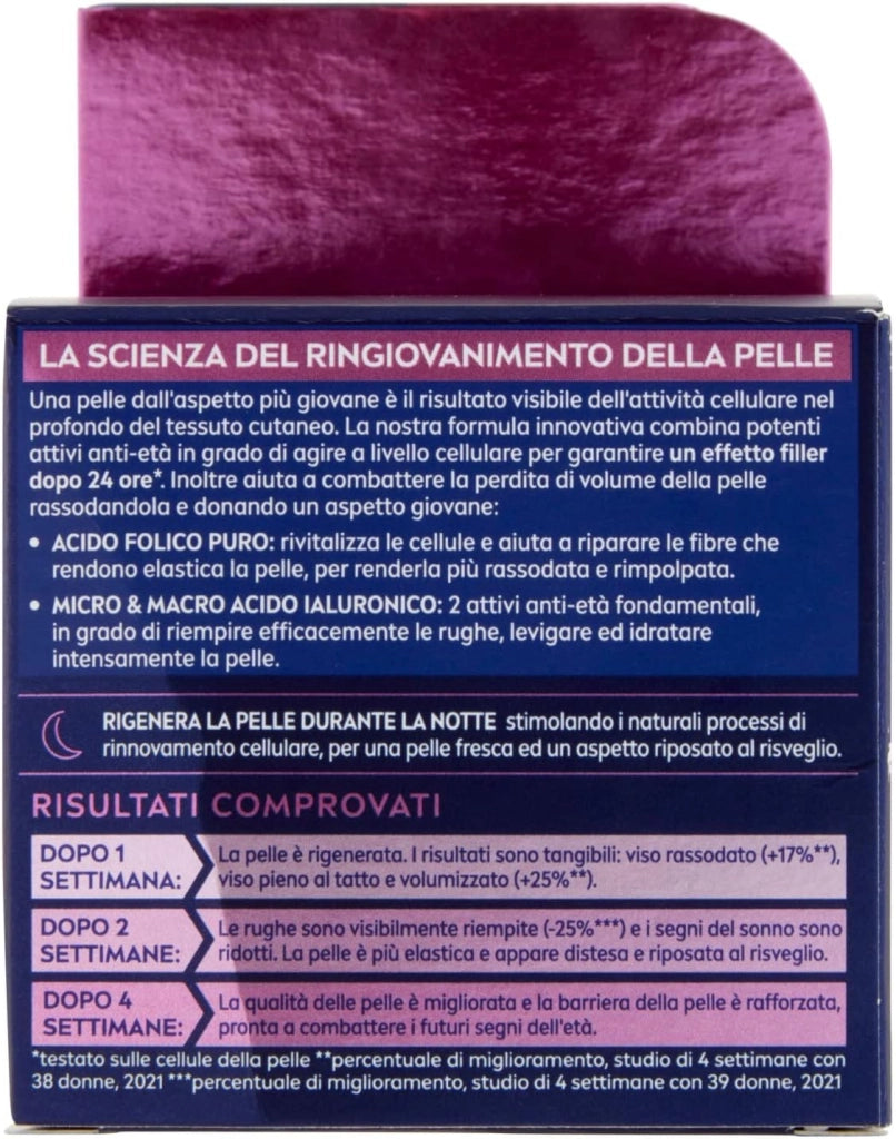 NIVEA CREMA NOTTE ANTI ETÀ INTENSIVA 50 ML CON ACIDO IALURONICO E FOLICO 24 H
