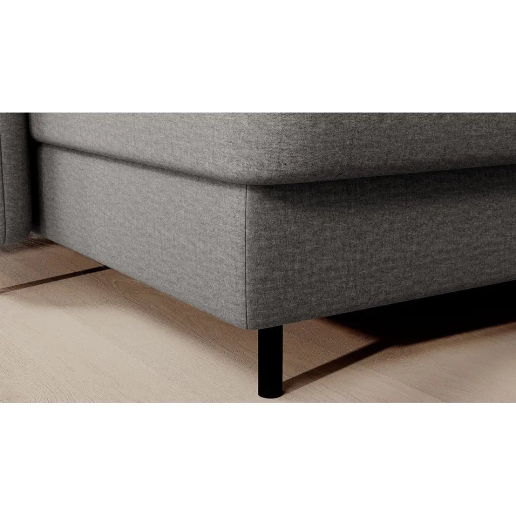 Divano angolare convertibile BERTHO 306 cm grigio – Angolo sinistro con contenitore