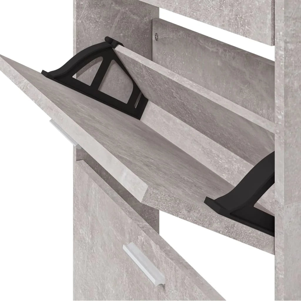 Scarpiera mobile contenitore per scarpe mobile per ingresso/corridoio/soggiorno 59 x 17 x 169 cm legno ingegnerizzato grigio 02_0021821