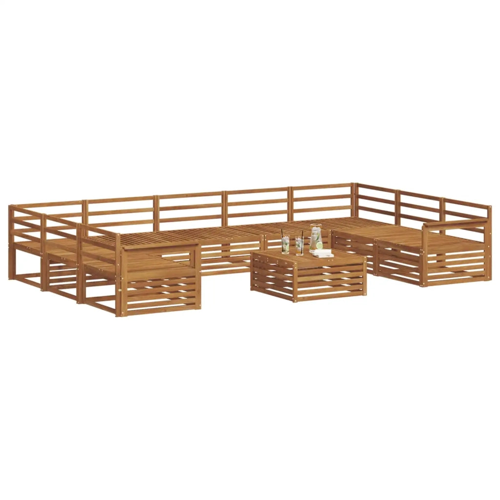 Set divani 10 pcs Naturale Legno di Acacia Massello 3374154