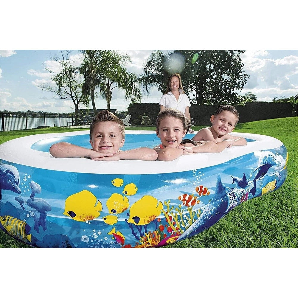 Trade Shop - Piscina Gonfiabile Family A Otto 2 Anelli Barriera Corallina 262x157x46cm 54118 -