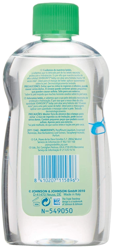 JOHNSON'S BABY OLIO IDRATANTE BAMBINI E NEONATI CON ALOE VERA 300 ML