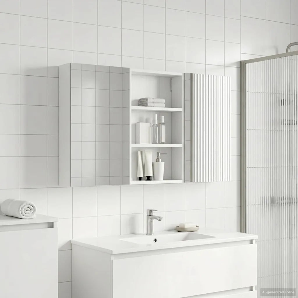 Set di Armadi da Bagno con porta 3 pcs 120 x 10,5 x 60,5 cm 3403728