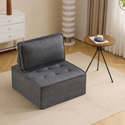 Divano Relax Modulare Compatto in Tessuto Lino Grigio Scuro