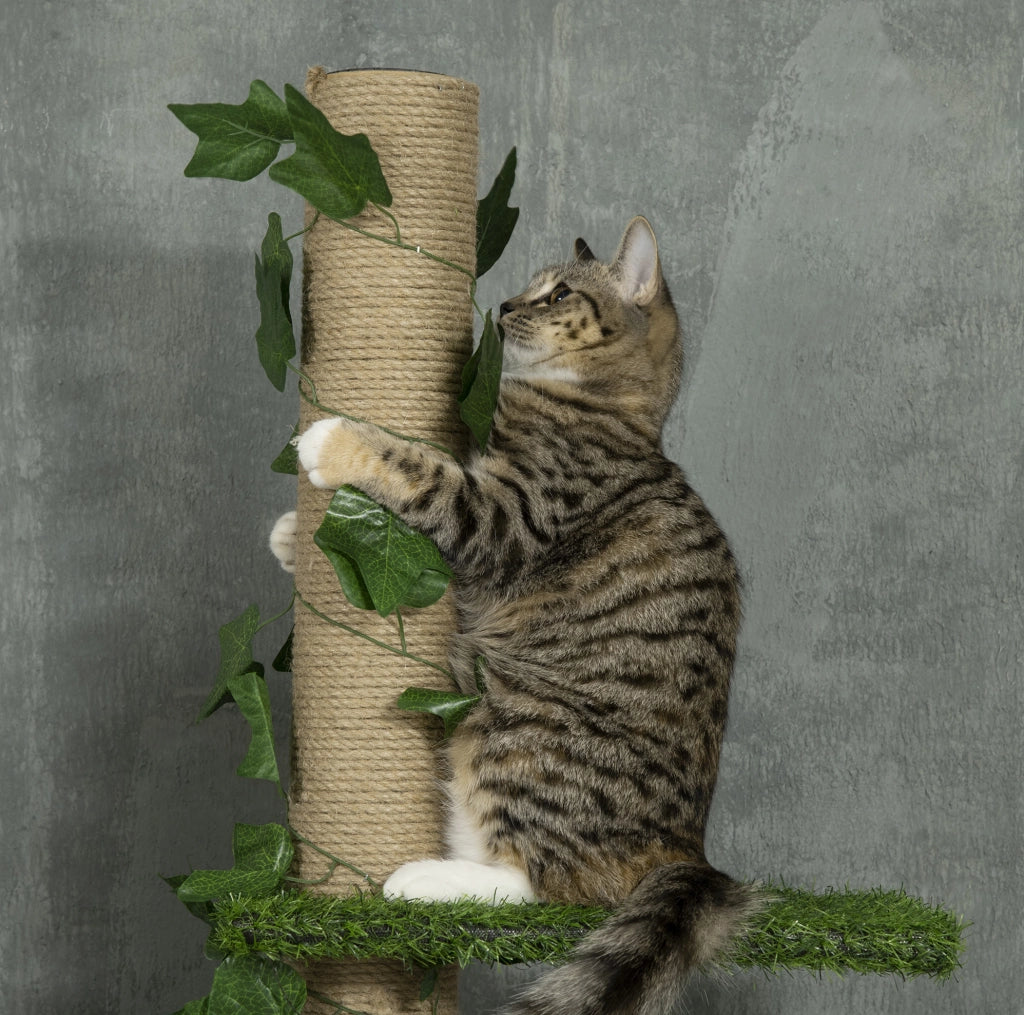 Tiragraffi ULEVR da soffitto 202-242 cm regolabile con pali in juta, verde