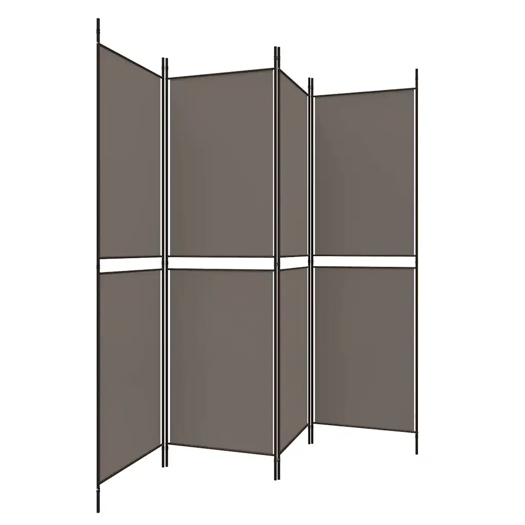 Divisorio a 4 Pannelli Antracite 200x220 cm Tessuto cod mxl 63707