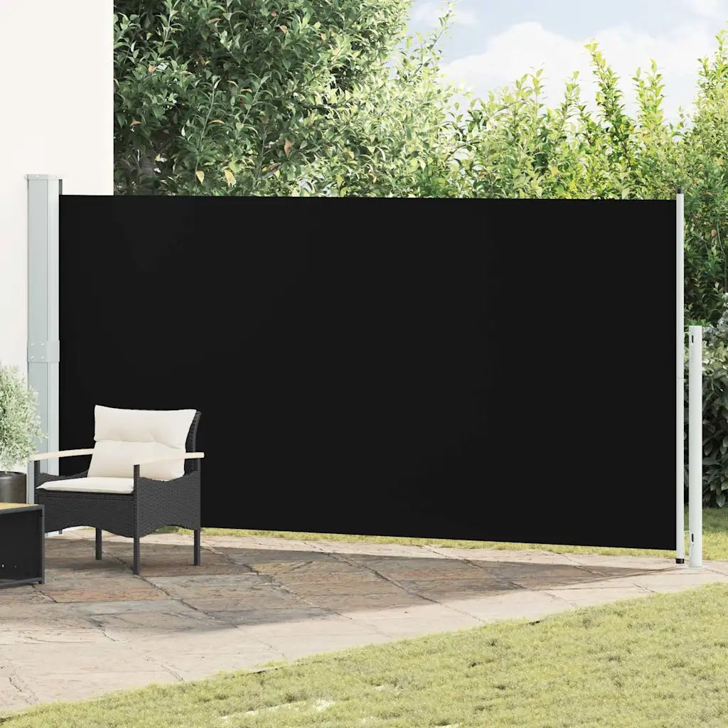 Tenda da Sole | Tenda laterale Retrattile per Patio 180x500 cm Nera