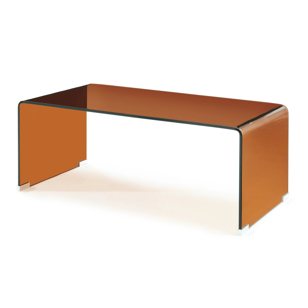 Tavolino da Caffè Väsas in Vetro 90 x 45 x 35 cm - Marrone [en.casa]