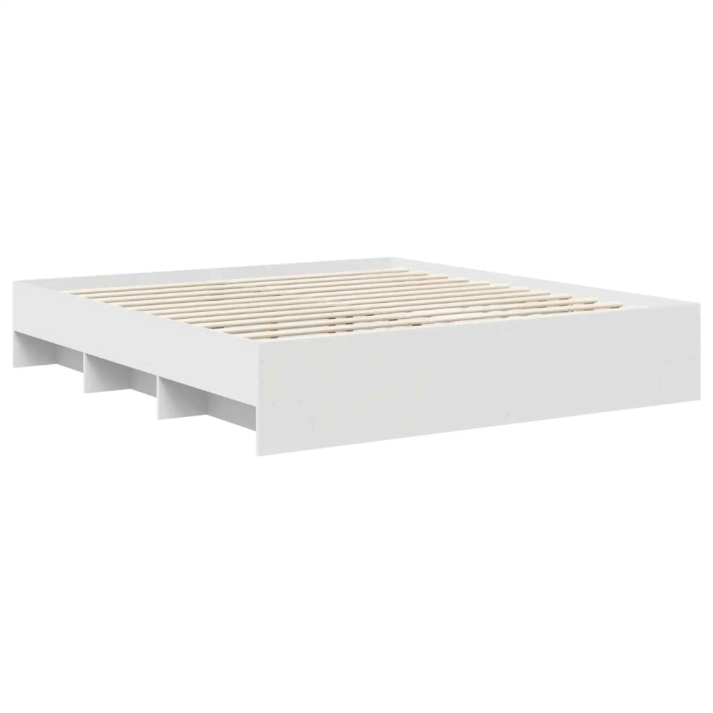 Struttura del letto Bianco 200 x 200 cm Legno multistrato 3408816