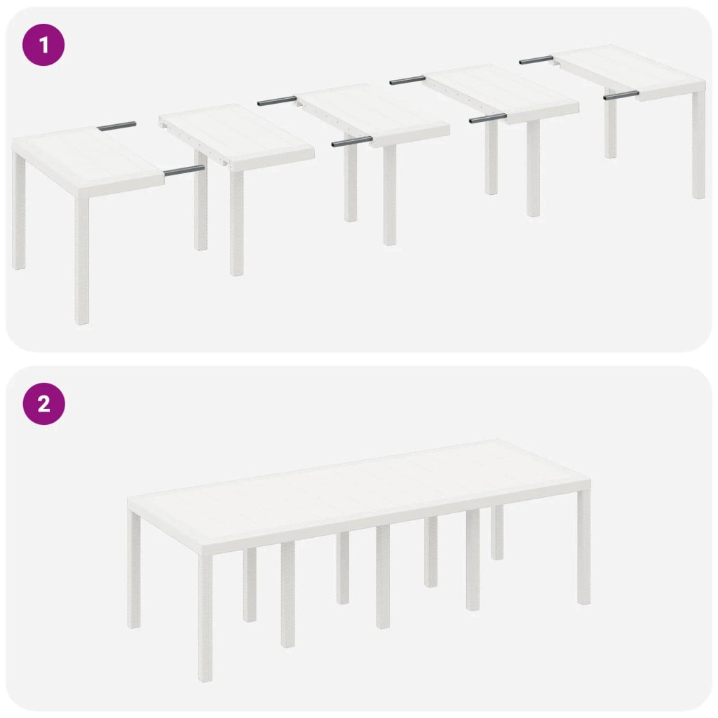 Set da Pranzo per Giardino 9 pcs Grigio chiaro Polipropilene 3378751