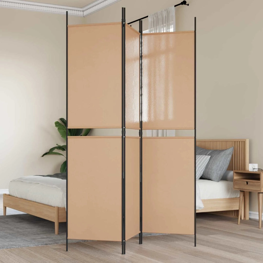 Divisorio Ambienti | Divider per stanze | Paravento a 3 pannelli Beige 150 x 200 cm Tessuto
