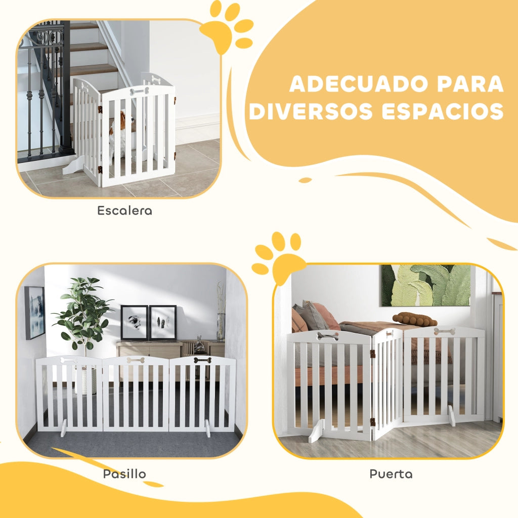 Cancelletto di Sicurezza per Cani Pieghevole ¨C Xylo ¨C 3 Pannelli 155 cm Bianco