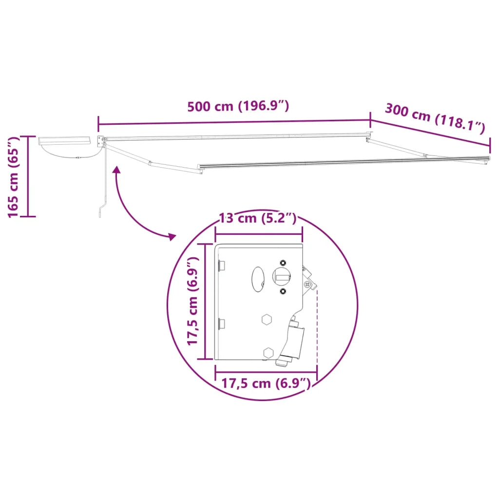 Struttura della tenda elettrica retrattile Bianco 5 x 3 m 42024235