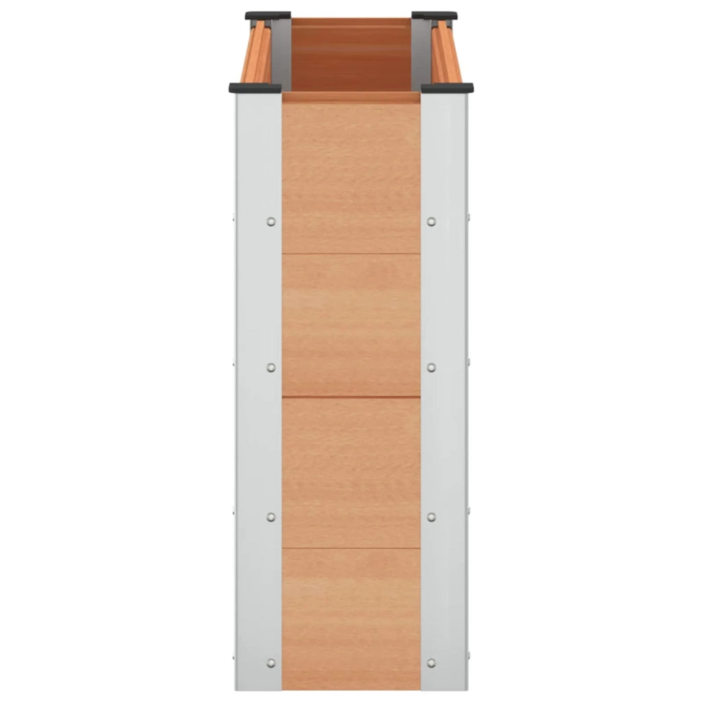 Letto rialzato da giardino Marrone 100 x 30 x 72 cm alluminio 42039027