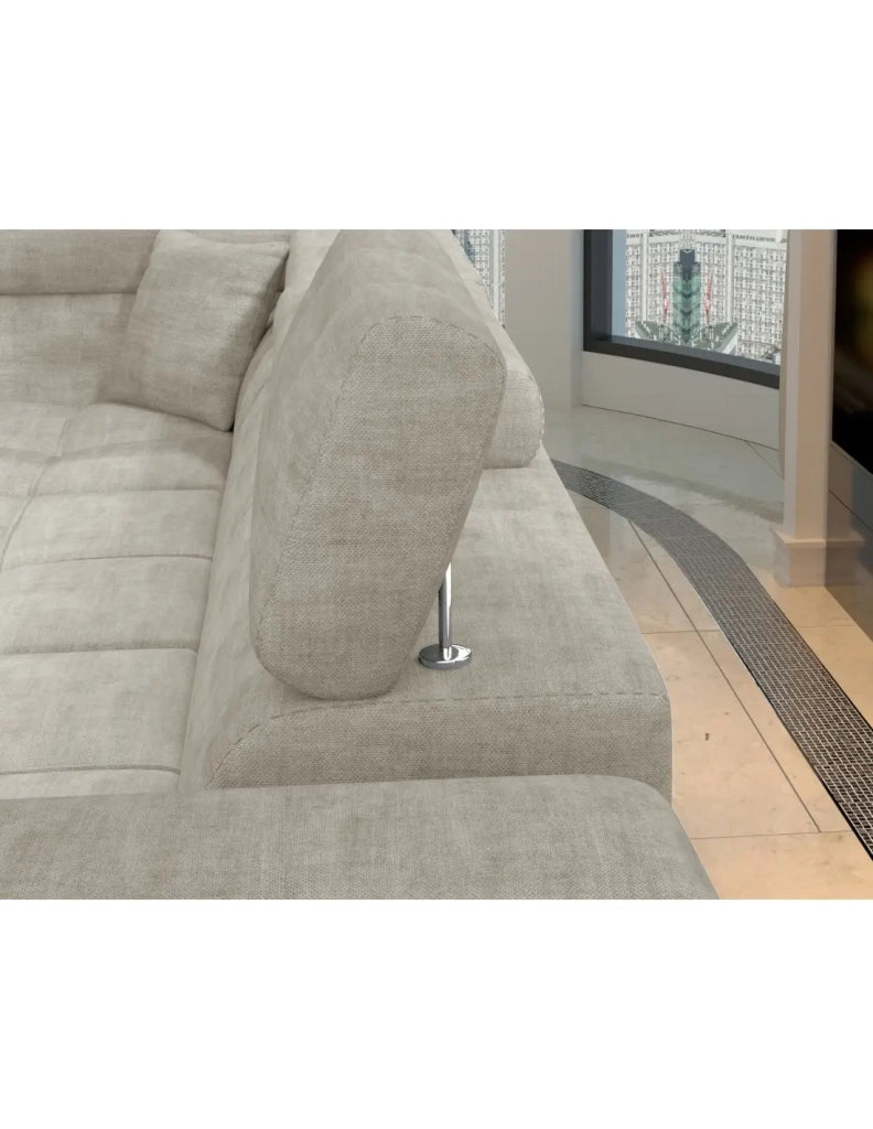 Divano angolare convertibile PALAZZO 4 posti beige – angolo destro con baule