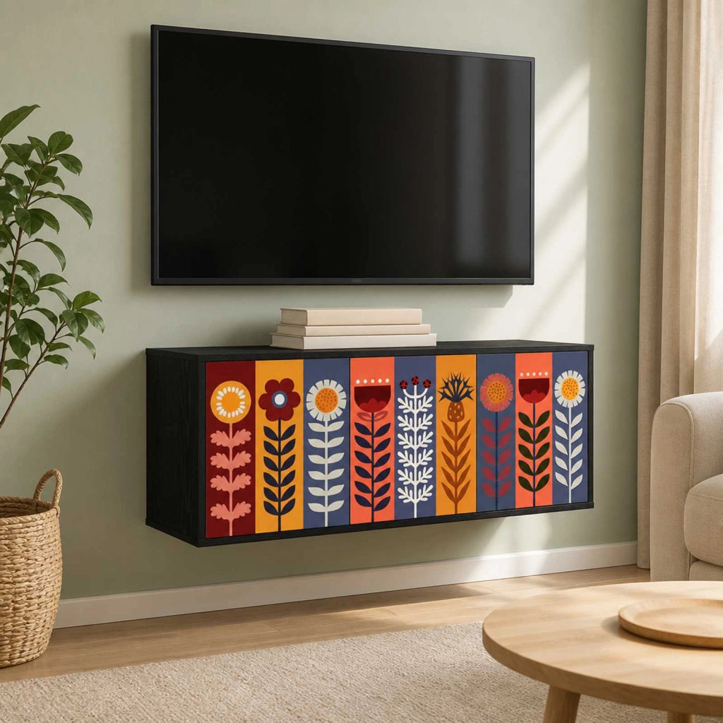Mobile TV da Parete ESSEN 102 x 33 x 40 cm Rovere Nero 8007176