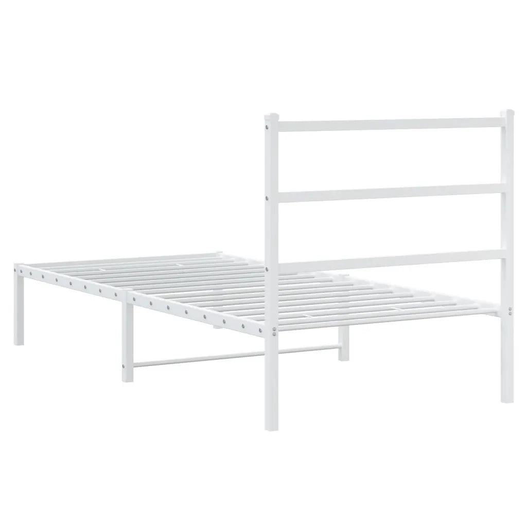 Giroletto con Testiera Metallo Bianco 90x190 cm