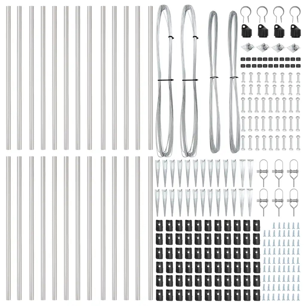 Palo della recinzione 26 pcs Grigio 3,2 x 3,2 x 105 cm